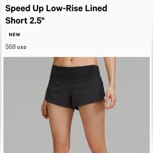 Lululemon Speed Up Low-Rise Short